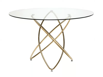 MOLEKULAR GOLD - Round Glass and Stainless Steel dining table by KARE Design - view 2
